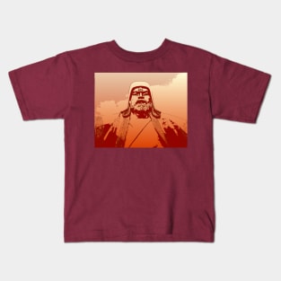 Vaporwave Genghis Khan 4223 Ulaanbaatar Kids T-Shirt